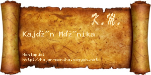 Kaján Mónika névjegykártya